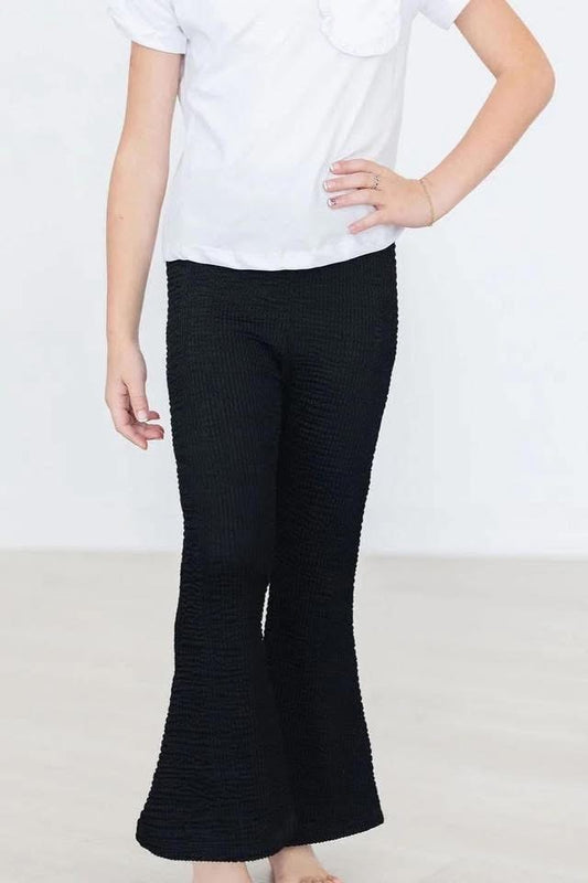 Ready to Ship: Girls Black Scrunchy Bell Pants