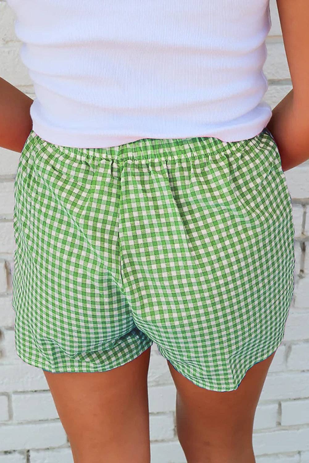 Ready to Ship: Gingham Plaid High Waist Summer Shorts