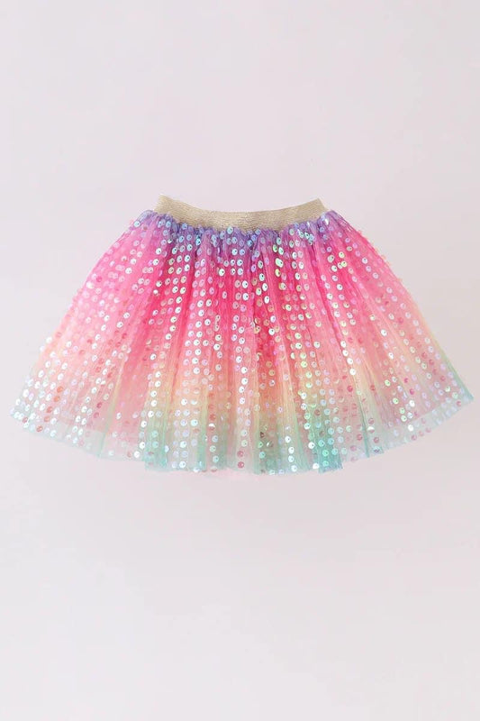 Rainbow Sequin Skirt {RTS}