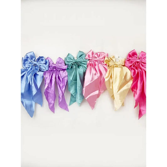 Spring Tone Satin Long Tail Bow {RTS}