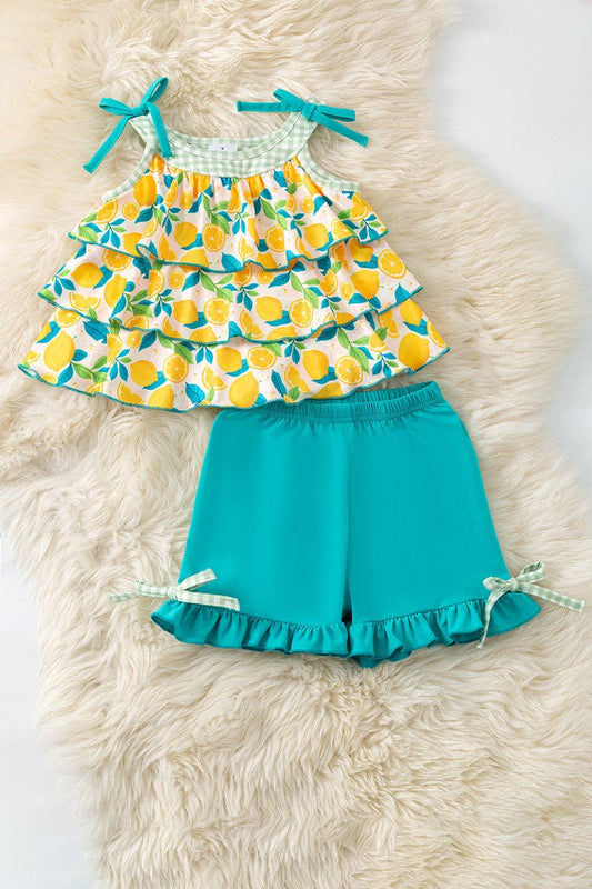 Ready to Ship: Lemon Tiered Tunic w/Shorts - Salt Threads