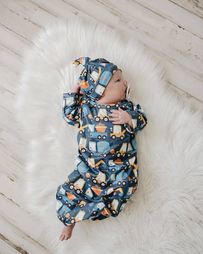 Truck Baby Gown and Hat Set {RTS}