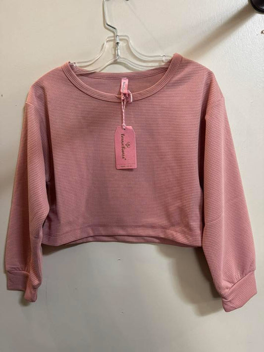Ready to Ship: Tween Cropped Waffle Top