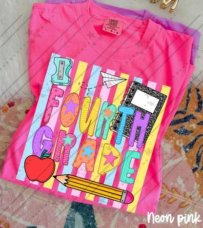 Pre-Order: Colorful Stripes School Tee