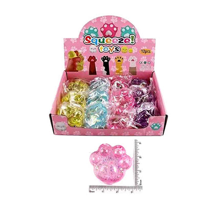 Incoming Ready to Ship: Glitter Paw Squeeze Squishy Stress Relief Toy