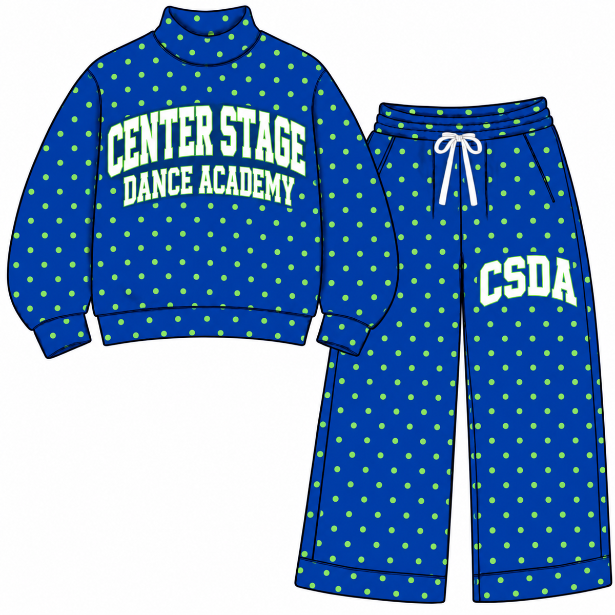 Pre-Order: CENTER STAGE DANCE ACADEMY Mock Neck & Wide Leg Set
