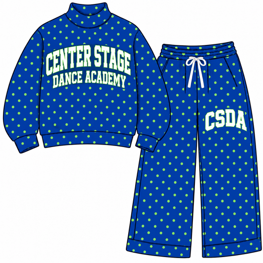 Pre-Order: CENTER STAGE DANCE ACADEMY Mock Neck & Wide Leg Set
