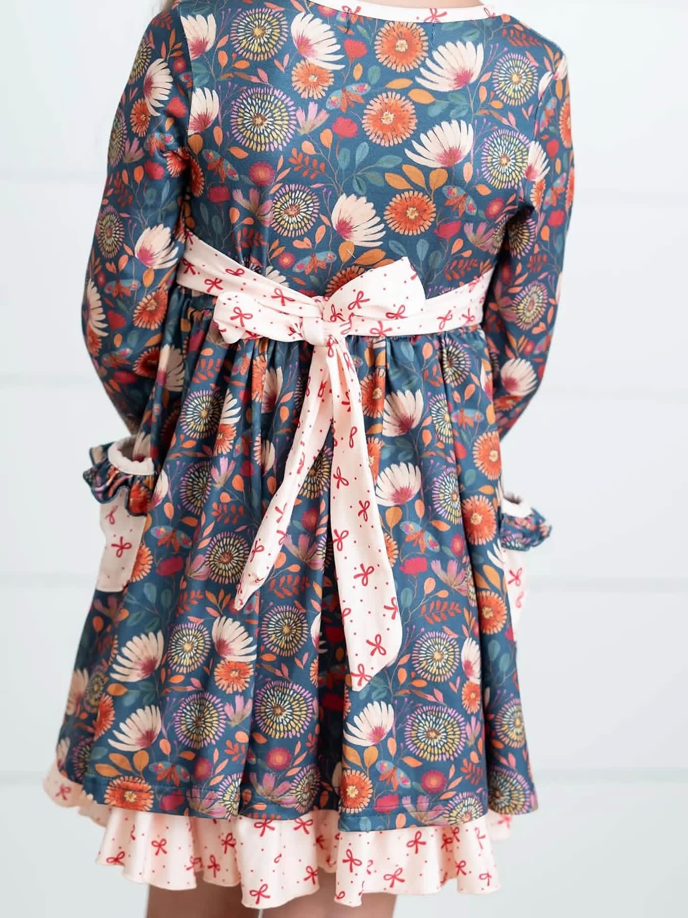 Pre-Order: Fall Floral Bow Tie Dress