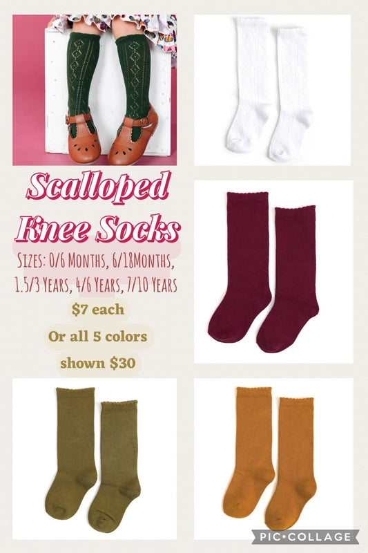 Pre-Order: Little Stocking Co Scalloped Knee Socks