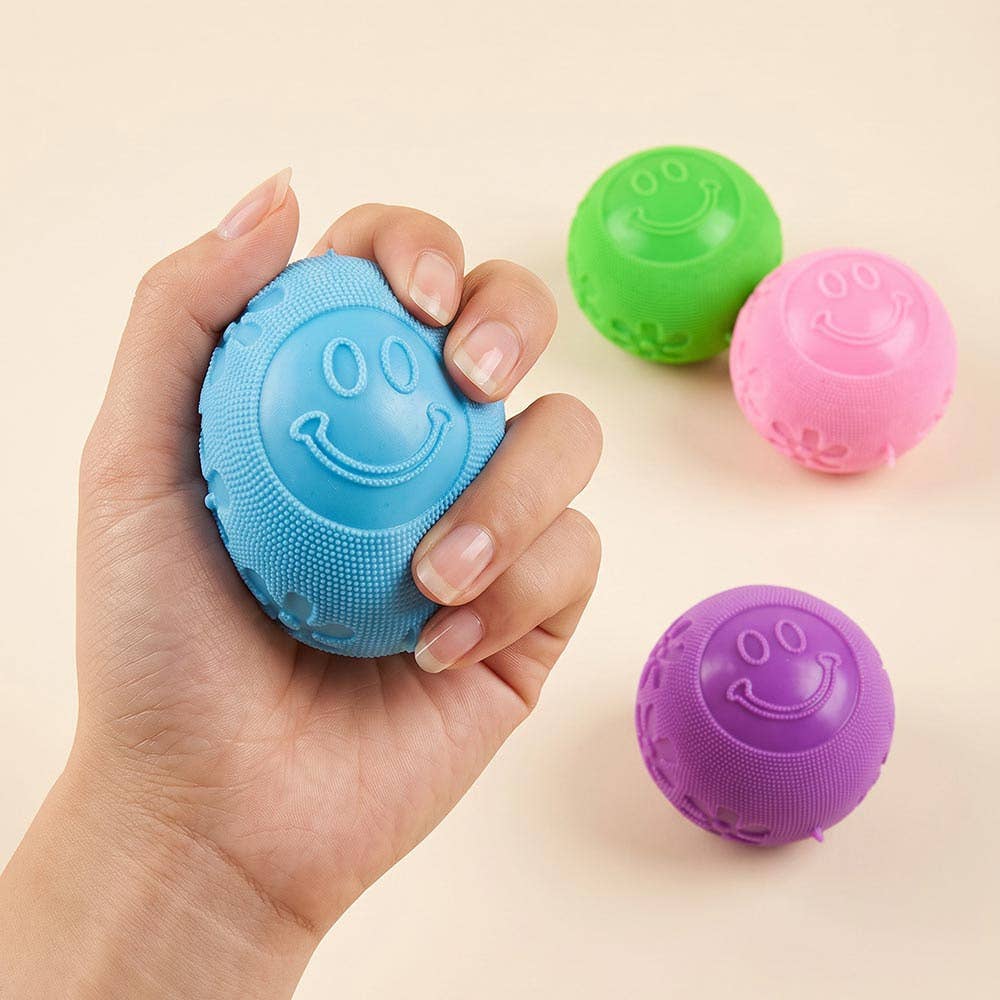 Incoming Pre-Order: Smile Face Fuzzy Ball Squeeze Squishy Stress Relief Toy