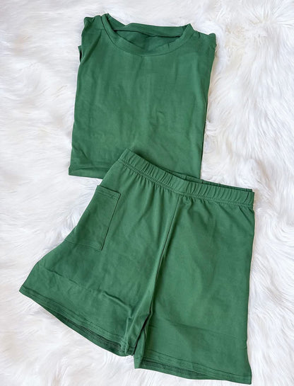 Pre-Order: Women's Causal T-shirt and Biker Shorts Set