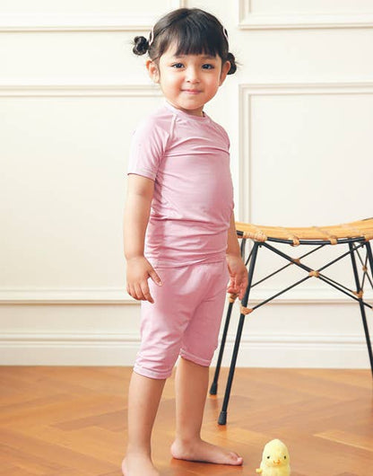 Berry Pink Bamboo Stitch Short Sleeve PJs {RTS}