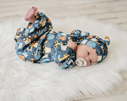 Truck Baby Gown and Hat Set {RTS}