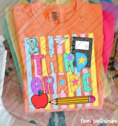 Pre-Order: Colorful Stripes School Tee