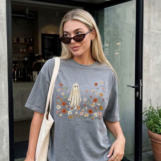 Pre-Order: Halloween Tees Floral Ghost