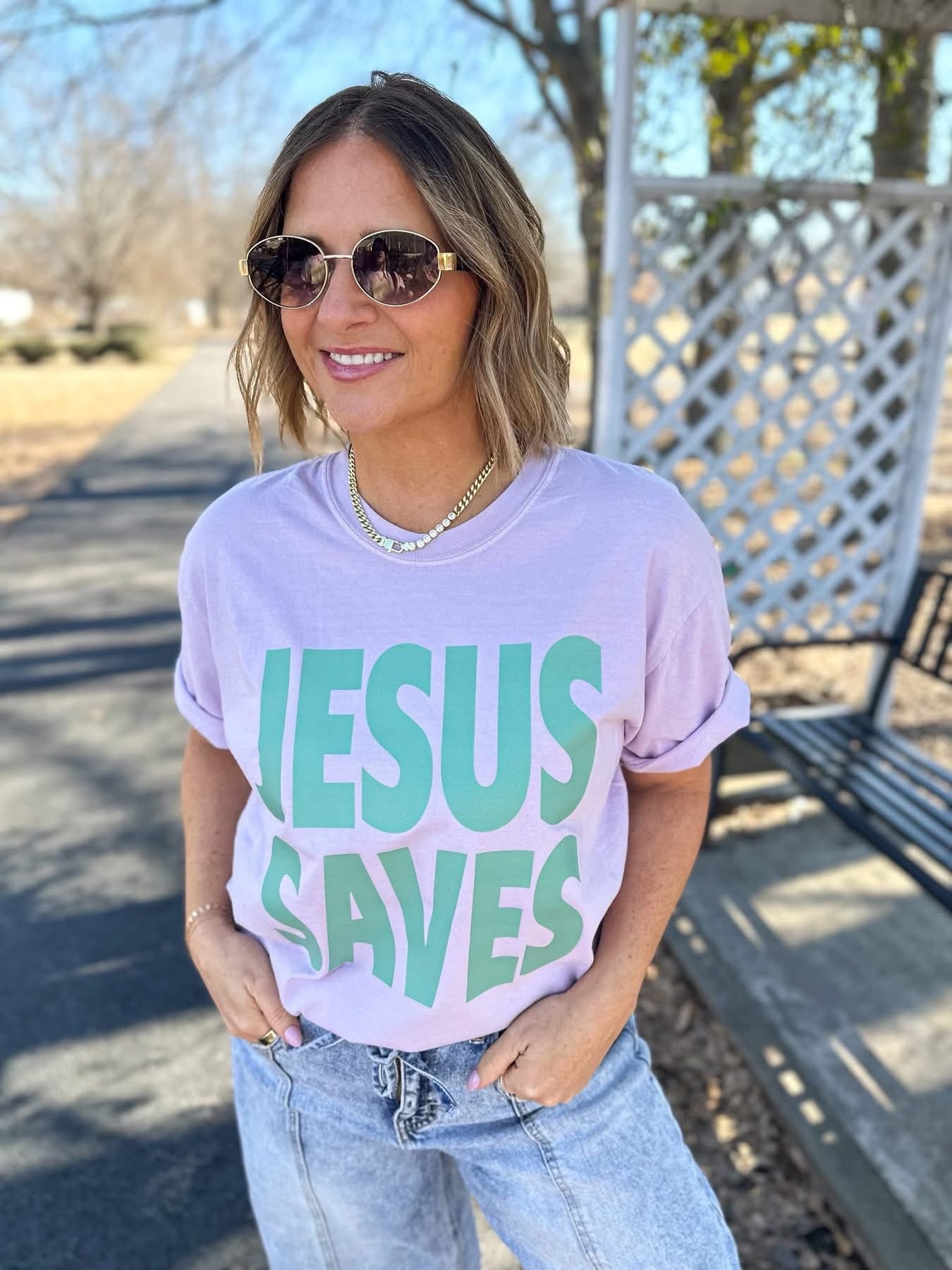 Pre-Order: 🩵💛💜🩷JESUS SAVES 🩷💜💛🩵 - Salt Threads