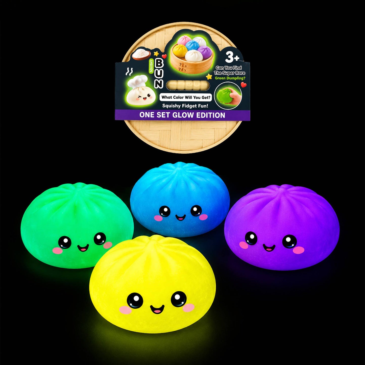 Ready to Ship: Glow-in-the-Dark Dumpling Squishy Mystery