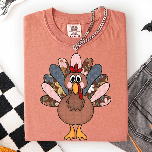 Pre-Order: Floral Turkey Tee or Crew