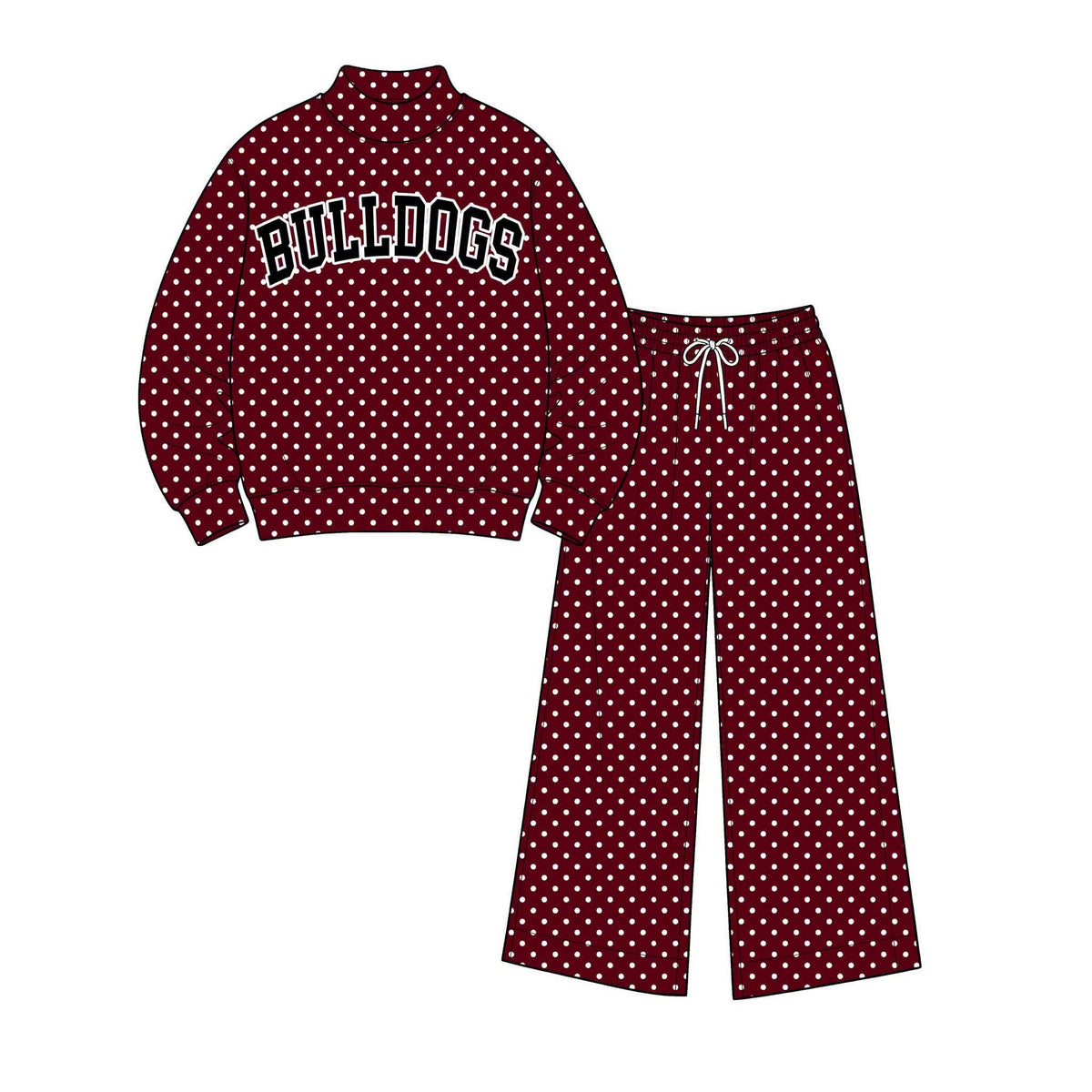 Pre-Order: CARMI BULLDOGS Mock Neck & Wide Leg Set