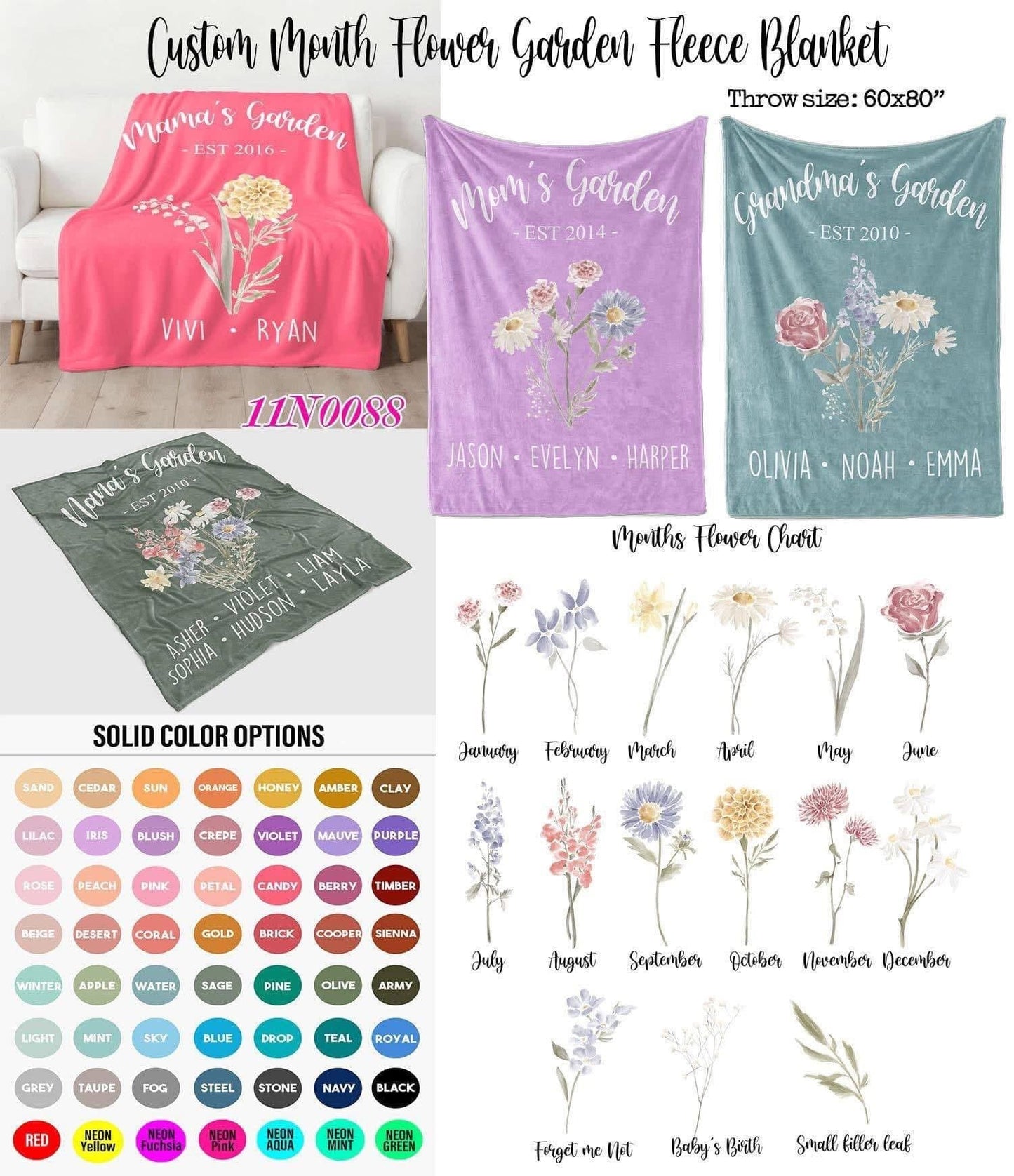✨✨✨ Personalized Mother’s Day Fleece Blanket {PREORDER} ✨✨✨