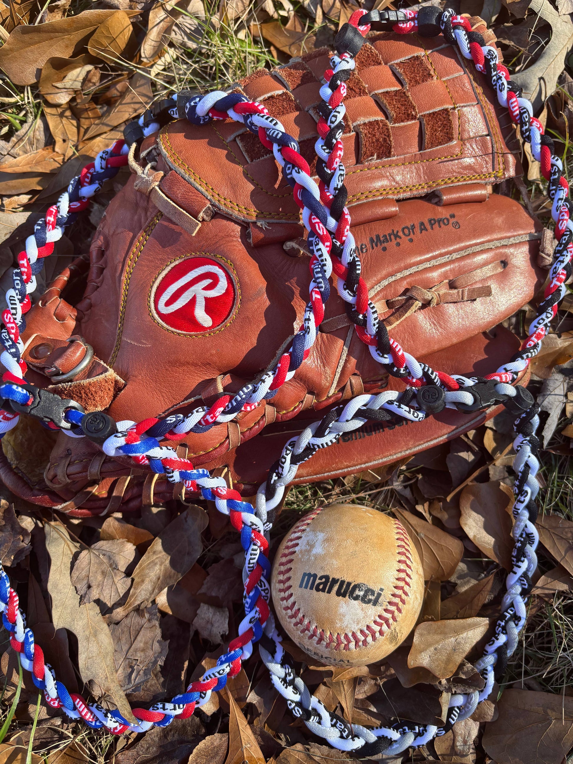 Ready to Ship: Hawks Orange/White/Navy Sports Rope Necklace - Salt Threads