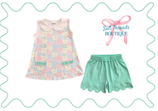 Pre-Order: Cottage Floral Short Set - Salt Threads