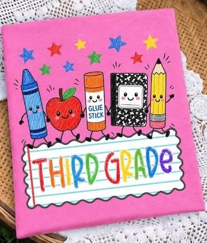 Pre-Order: School Supplies Grade Level Tee