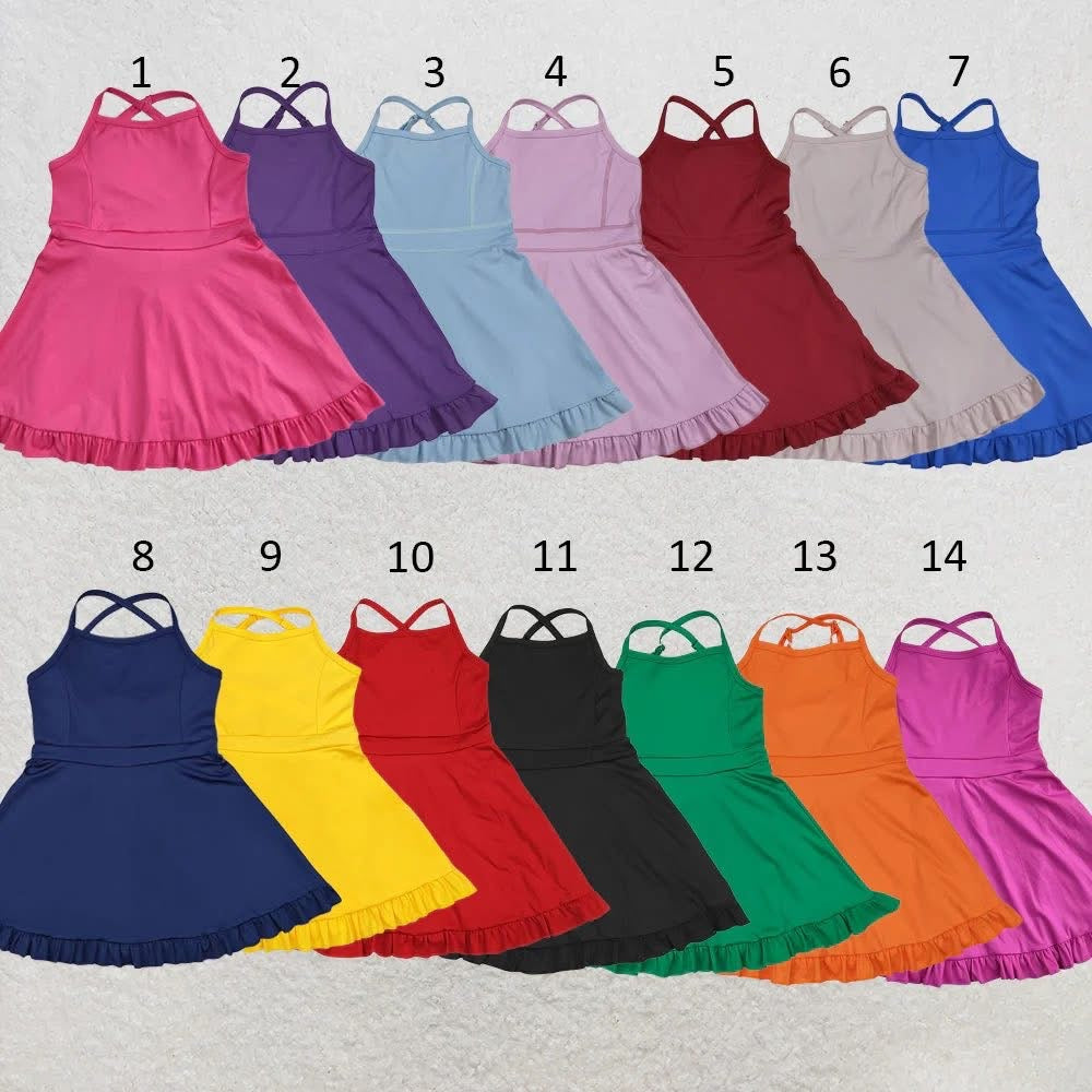 Pre-Order: Yoga Crossback Dresses with attached shorts