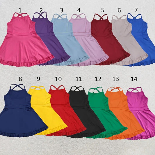 Pre-Order: Yoga Crossback Dresses with attached shorts