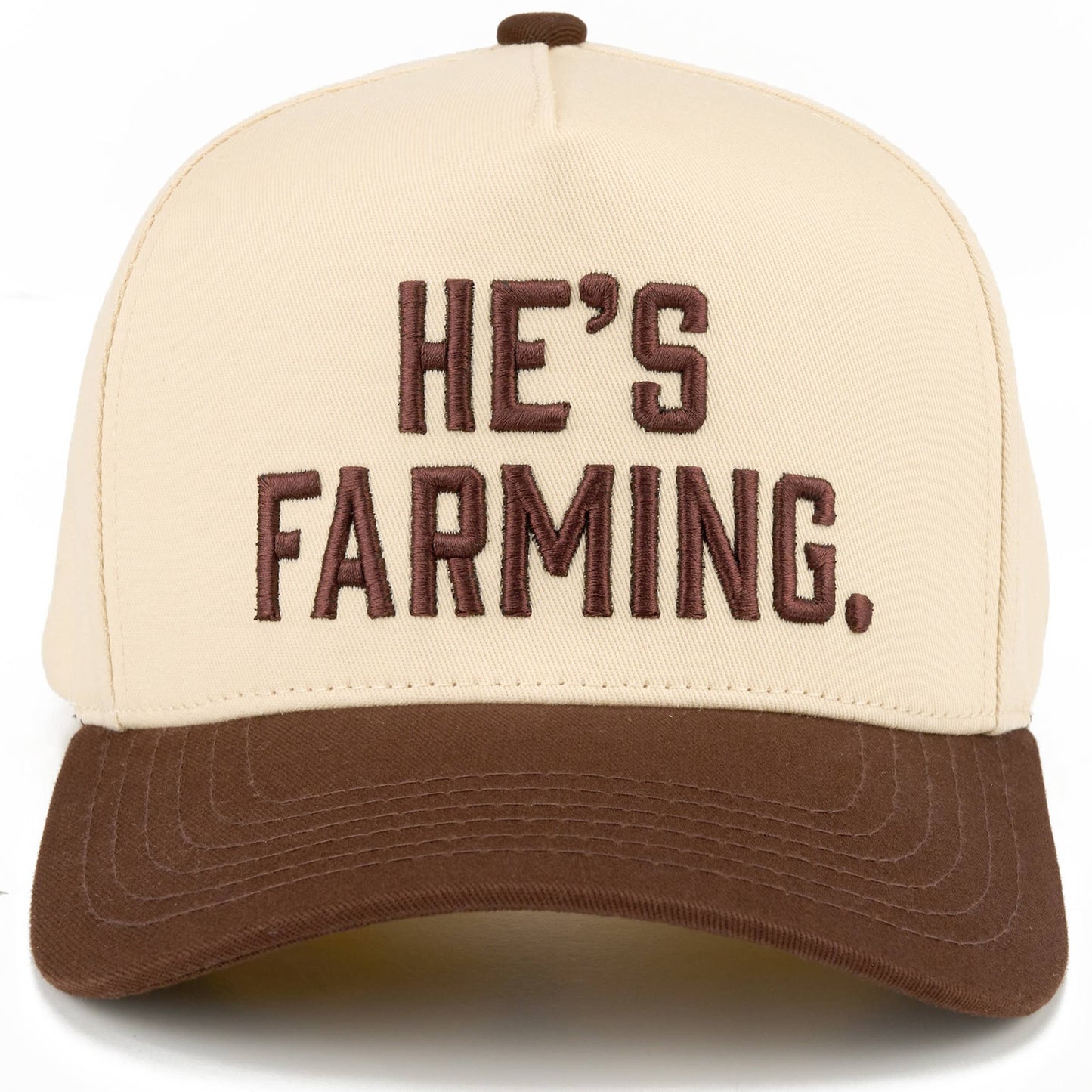 C.C HE'S FARMING Letter Embroidered Two Tone Trucker Hat - Salt Threads