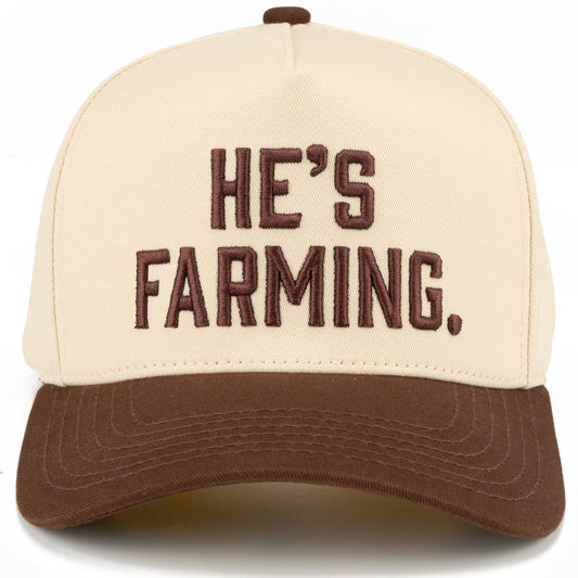 C.C HE'S FARMING Letter Embroidered Two Tone Trucker Hat - Salt Threads