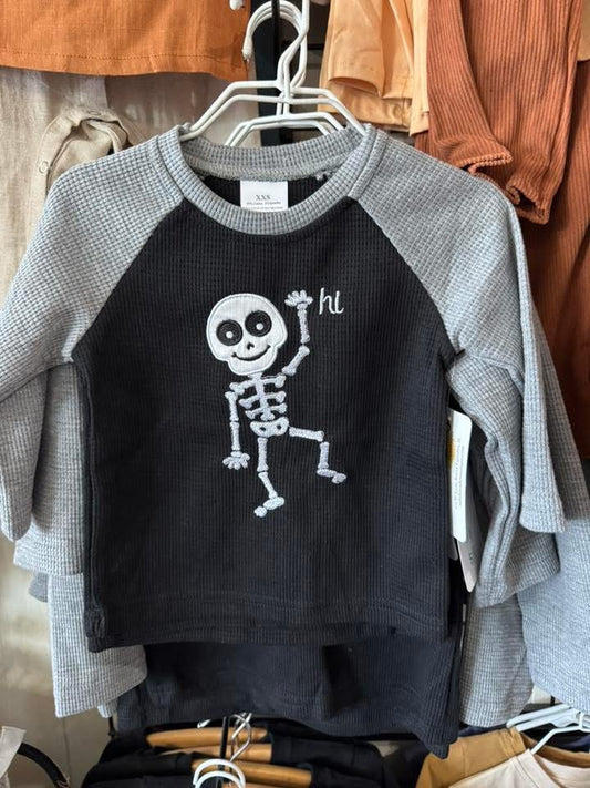Ready To Ship: Skelly Waffle Knit Raglan
