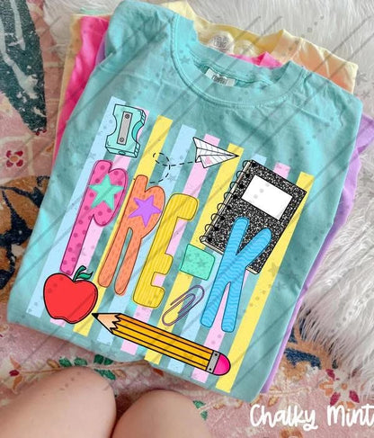 Pre-Order: Colorful Stripes School Tee