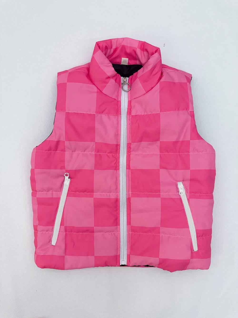 Pre-Order: Kid Checkered Cozy Puffer Vests