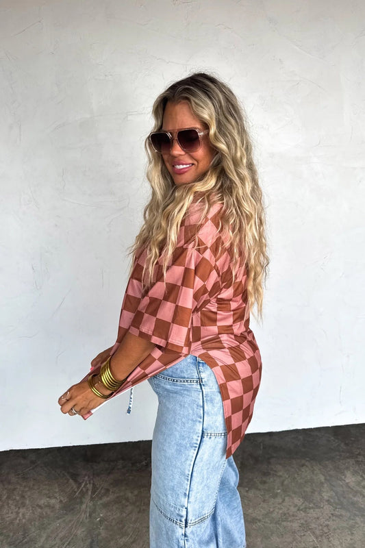 RTS: Check Babe Side Slit Top