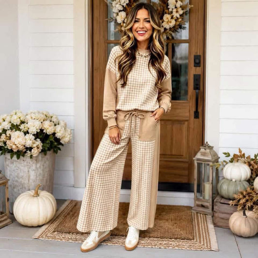 Ready To Ship: Khaki Patchwork Set