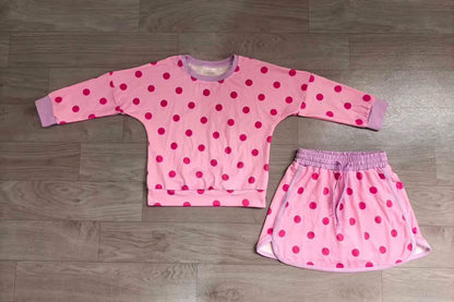 Pre-Order: Polka Dot Long Sleeve and Skort Set