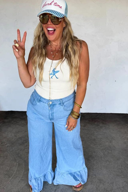Pre-Order: Callie Ruffle Jeans - Salt Threads
