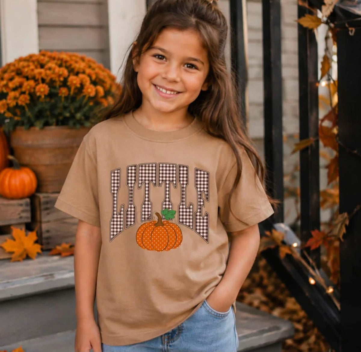 Pre-Order: Gingham Pumpkin Tee - Salt Threads