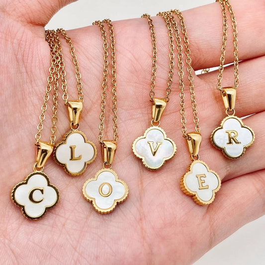 Pre-Order: Initial Clover Charm Necklace or Bracelet