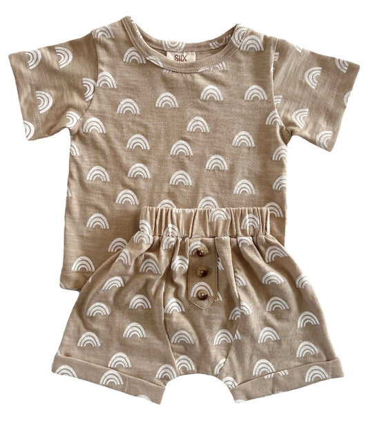 SIIX Organic Tee & Shorts Set - Rainbow