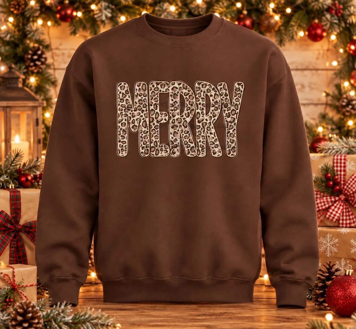 Pre-Order: MERRY Leopard Tee or Crew