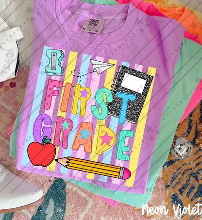 Pre-Order: Colorful Stripes School Tee