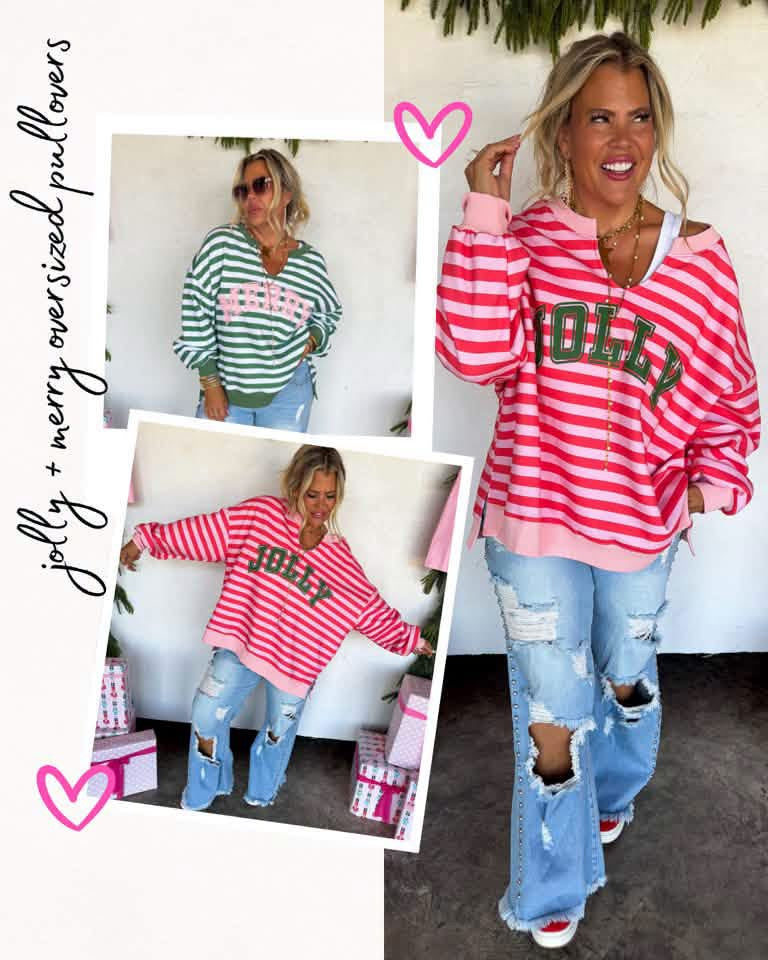 Pre-Order: Jolly & Merry OVERSIZED Pullover