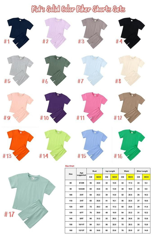 Pre-Order: Personalized Name Kids Biker Shorts Sets