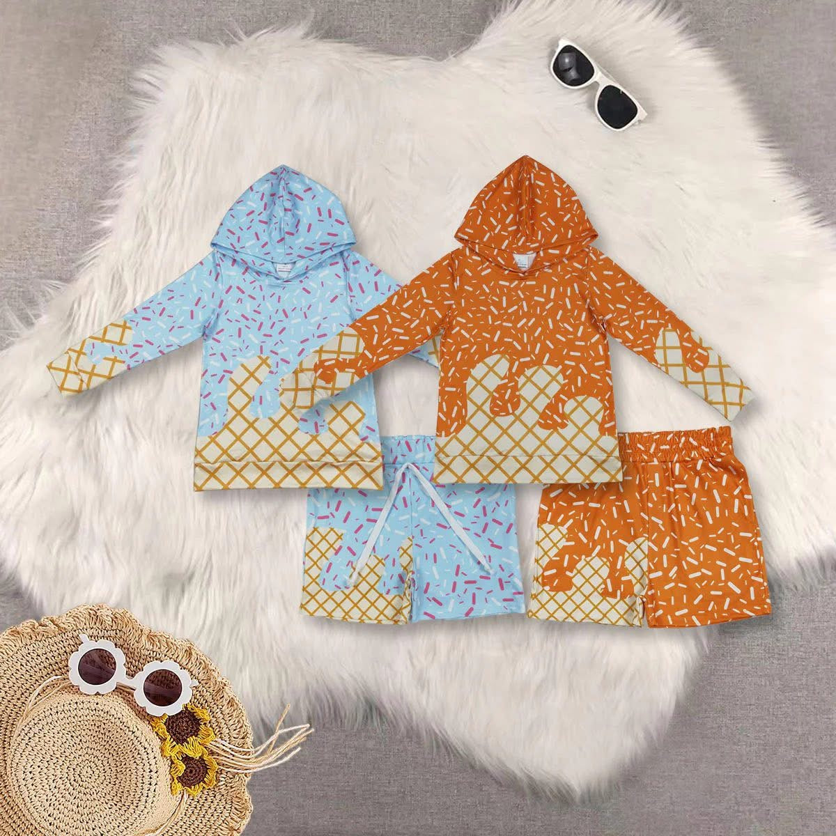 Pre-Order: Waffle Ice Cream Drip Shorts