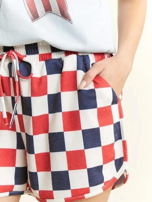 PRE-ORDER: Patriotic Checkerboard Shorts - Incoming