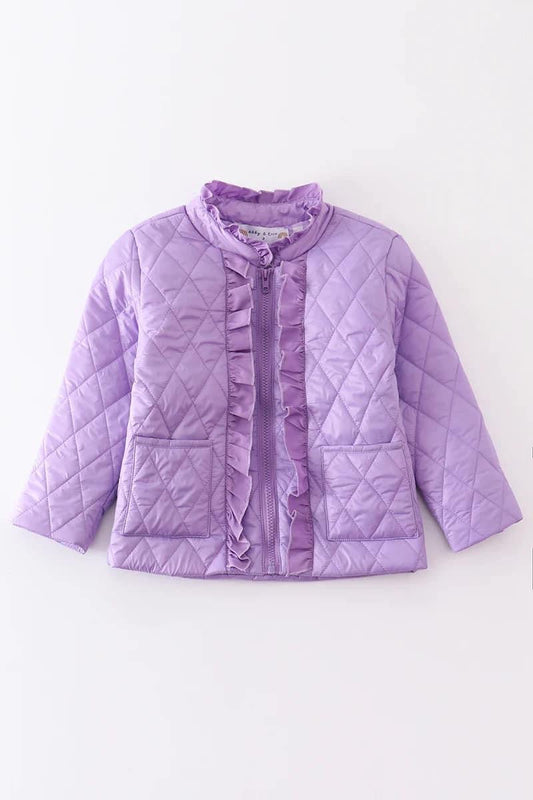 Quilted Girls Ruffle Jacket {RTS}