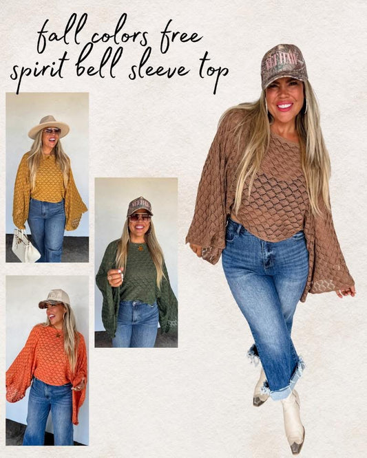 RTS: Fall Colors Free Spirit Bell Sleeve Top
