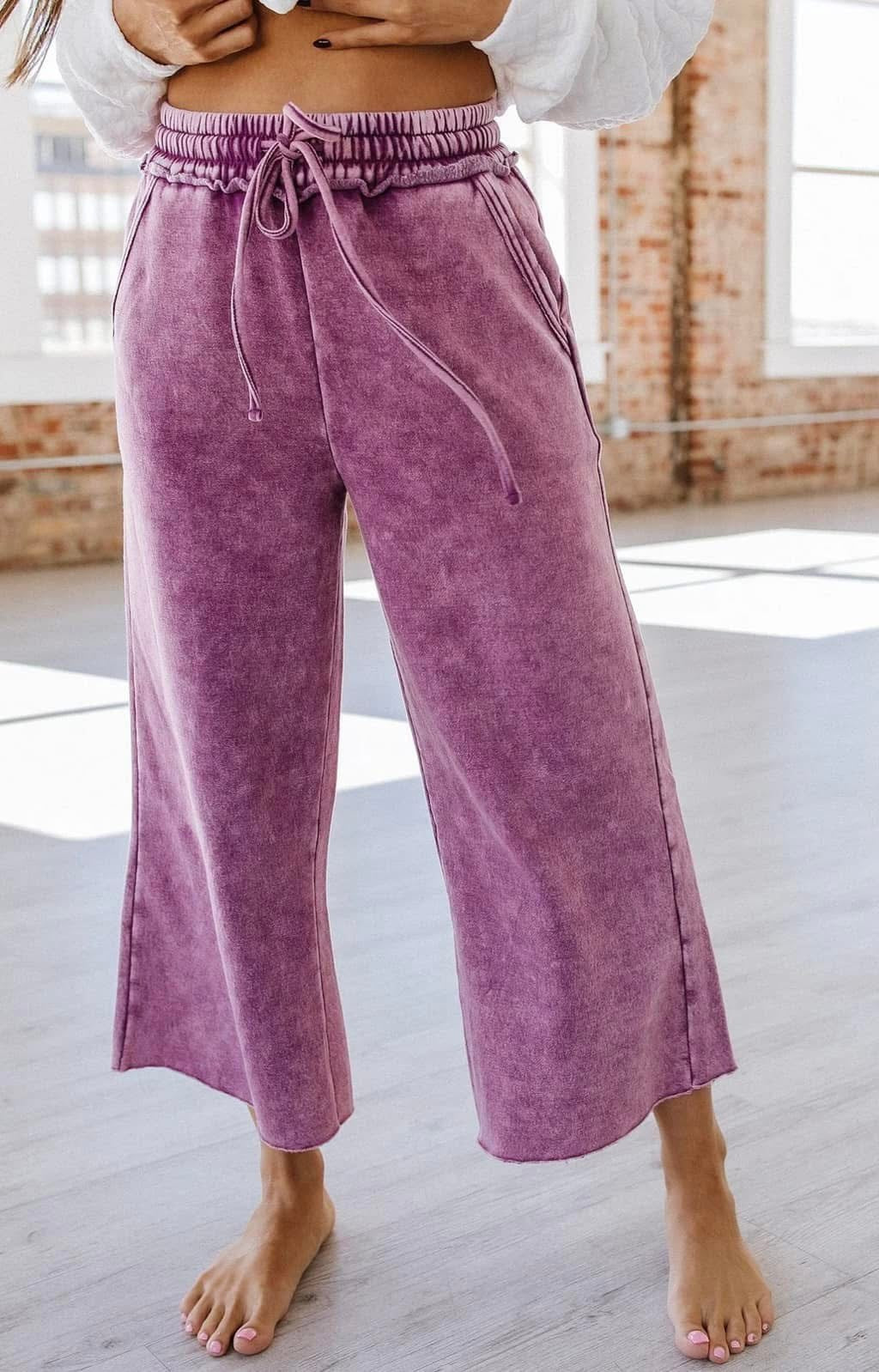 ⭐️ {RTS} Zenana Acid Wash Palazzo Pants ⭐️